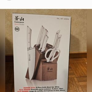 Rainier Series 8-Piece Knife Block Set, White
